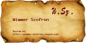Wimmer Szofron névjegykártya